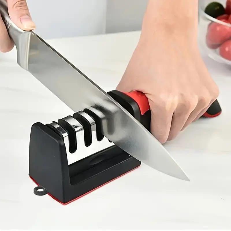 3-Stage Kitchen Knife Sharpener | Manual Blade Sharpening Tool