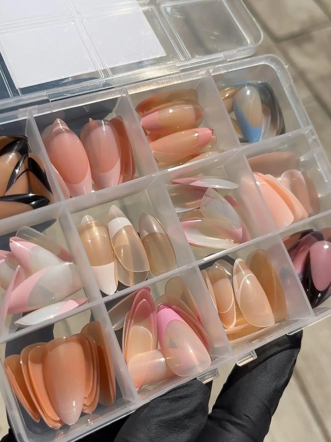 144 Pcs False Nails Set | Multicolor Press-On Nails with Nail Glue