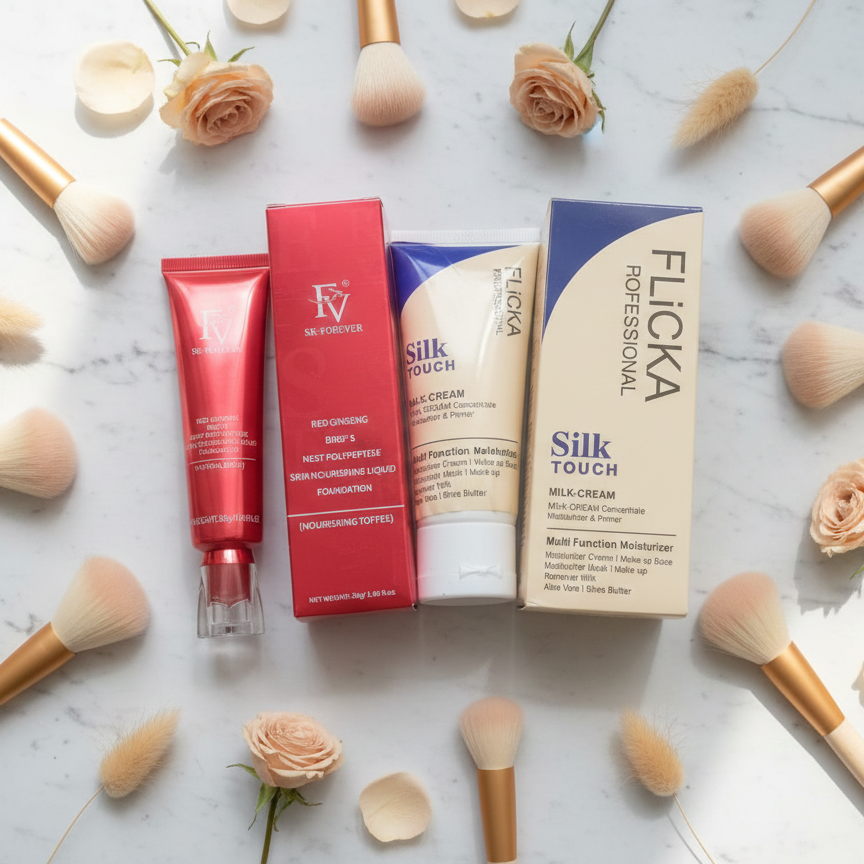 Flicka 2-in-1 Makeup Combo | Primer 60G + Ivory Foundation 30G