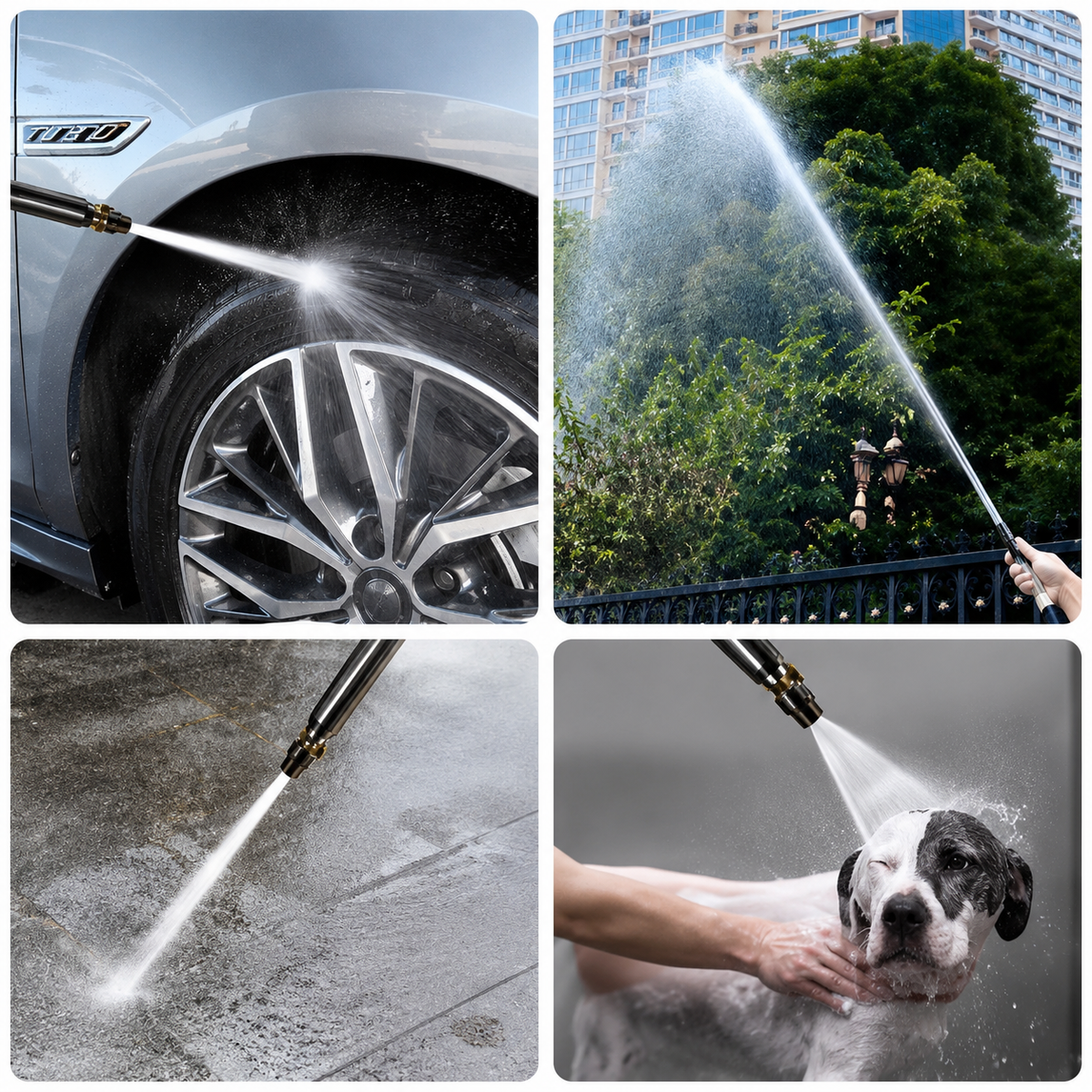 High-Pressure Hose Nozzle | Heavy-Duty Water Spray Gun with Stop Switch