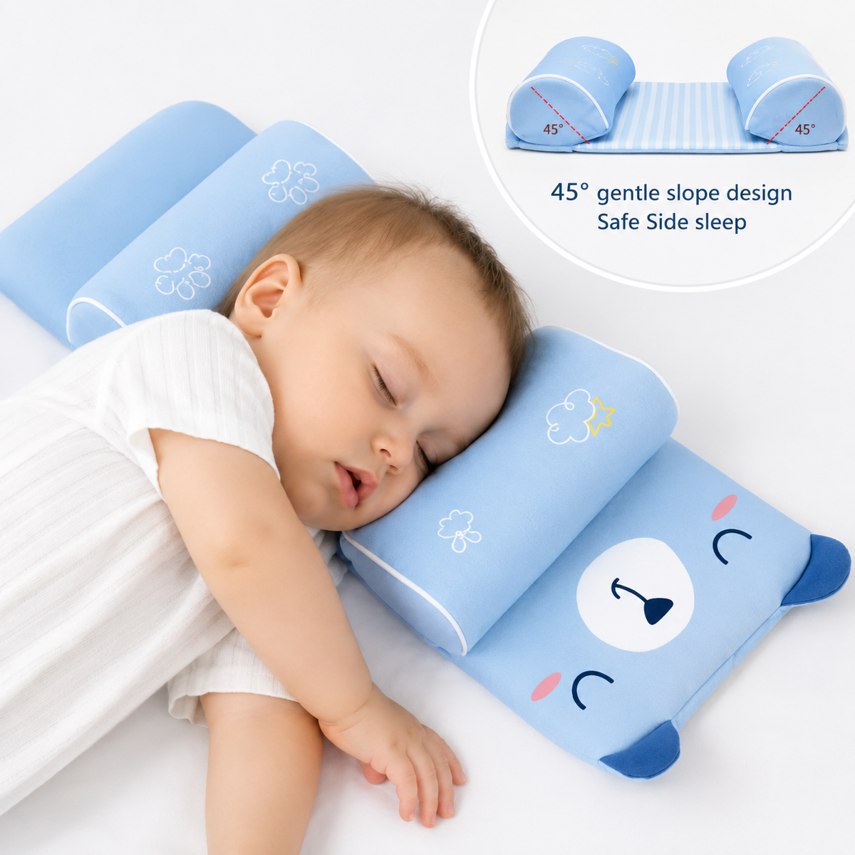 Adjustable Baby Sleeping Support Pillow | Infant Anti-Roll Sleep Positioner