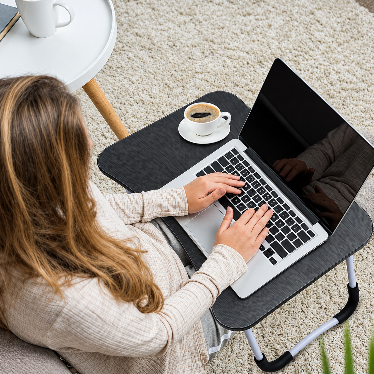 Laptop Table T1 | Foldable Table with Cup & Tablet Holder