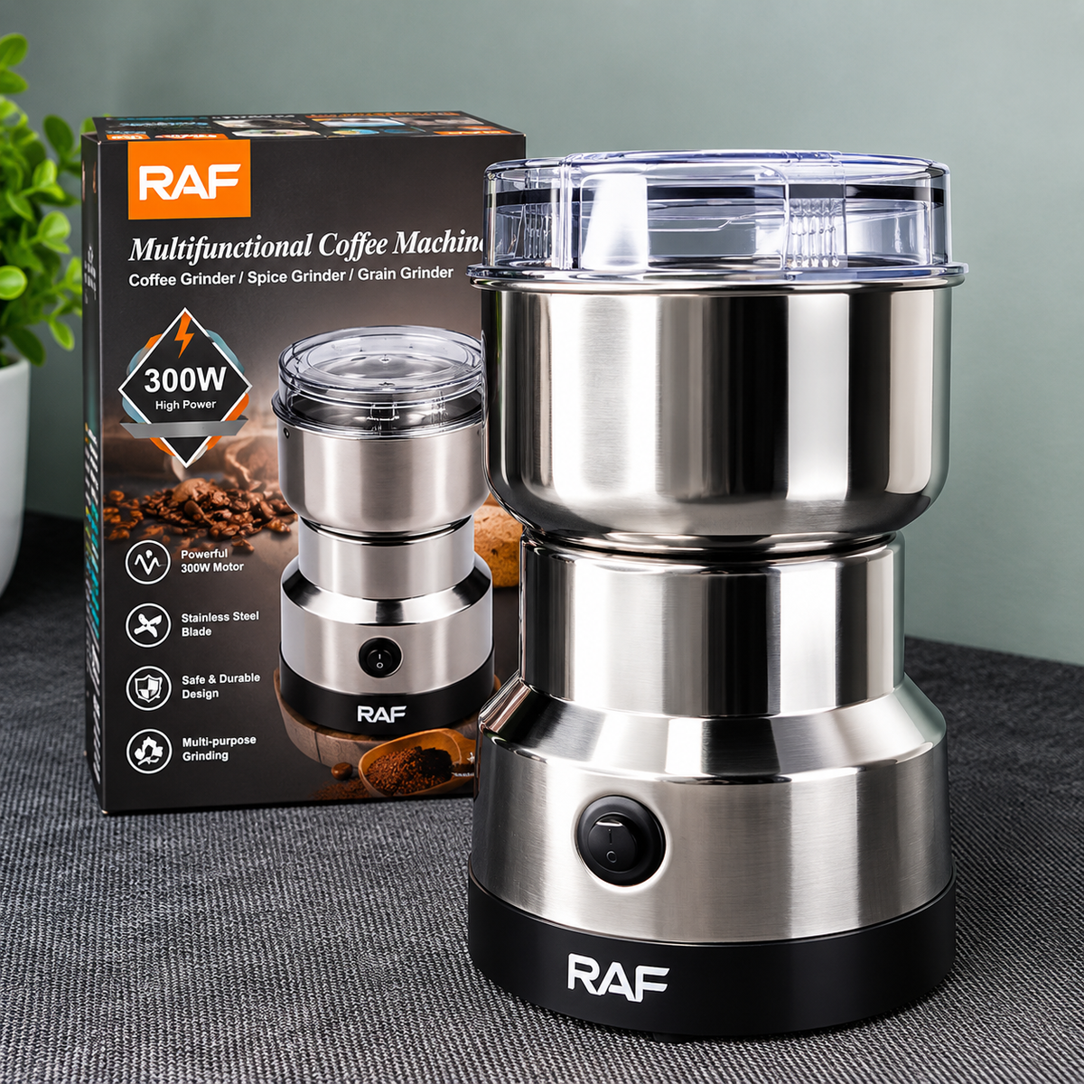 RAF R-7113 Electric Grinder | 300W Stainless Steel Blades