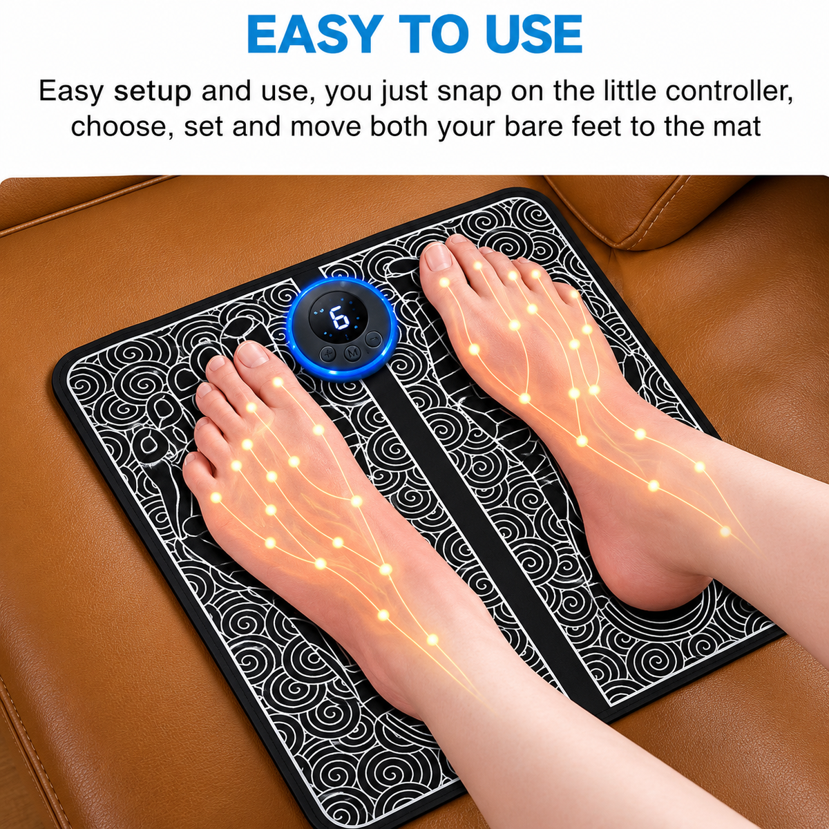 EMS Foot Massager Mat | 9 Intensity Levels & 6 Modes