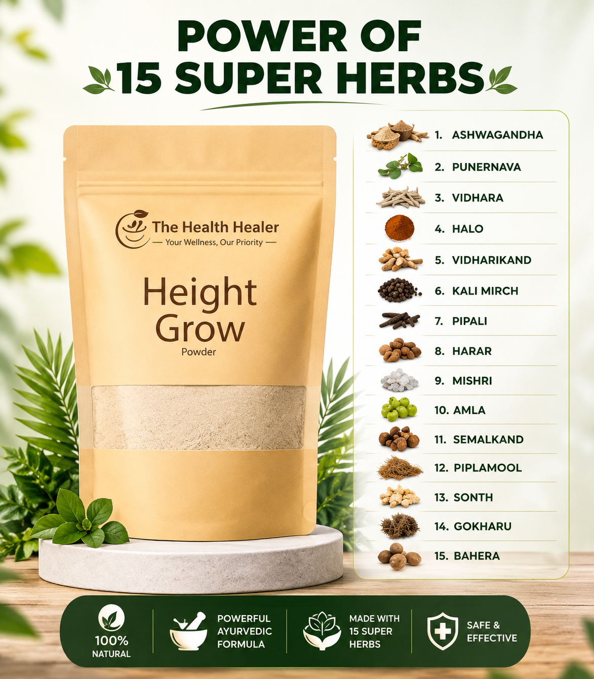 Height Grow Powder | Natural Growth & Wellness Supplement