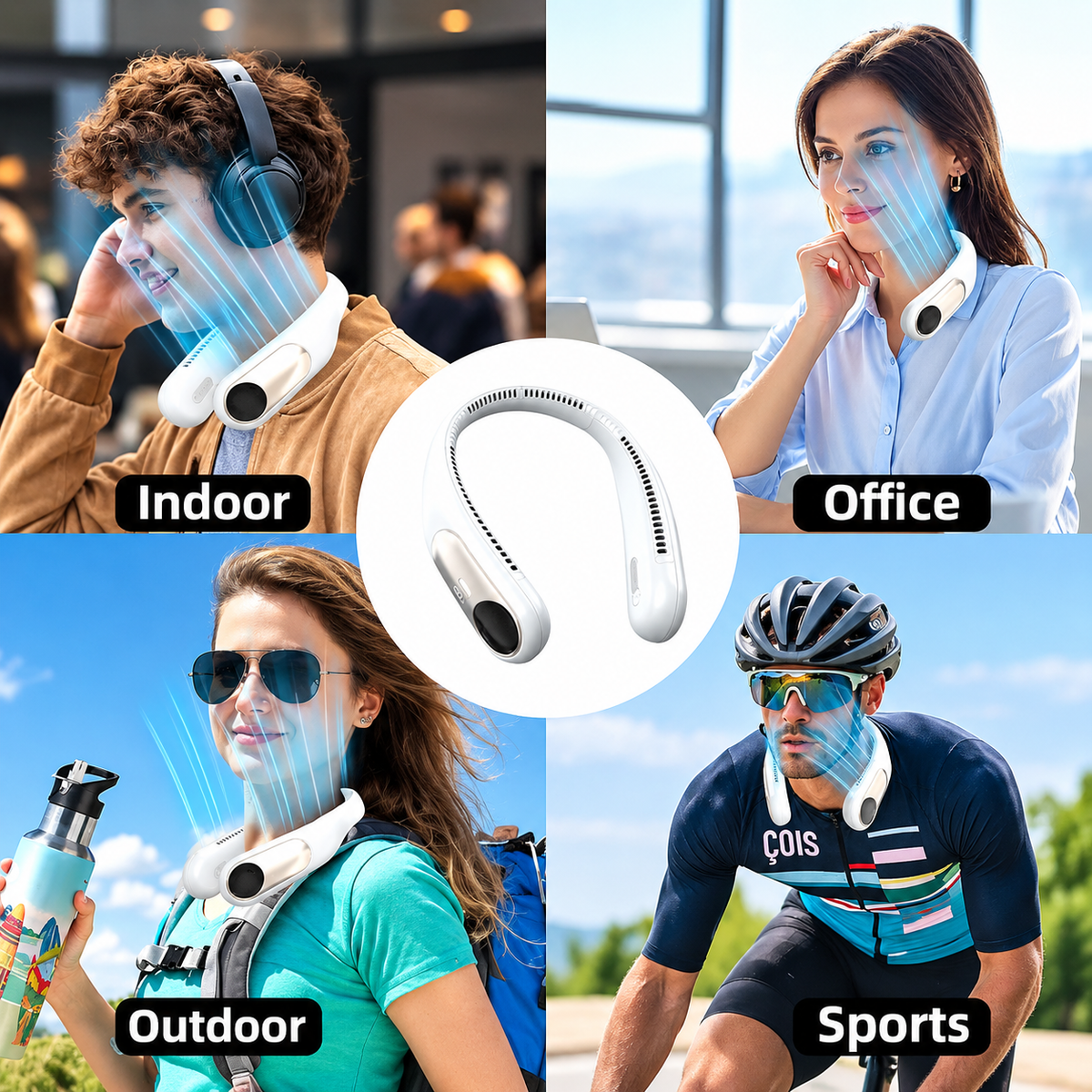 Portable Neck Fan | USB Rechargeable Bladeless Personal Fan