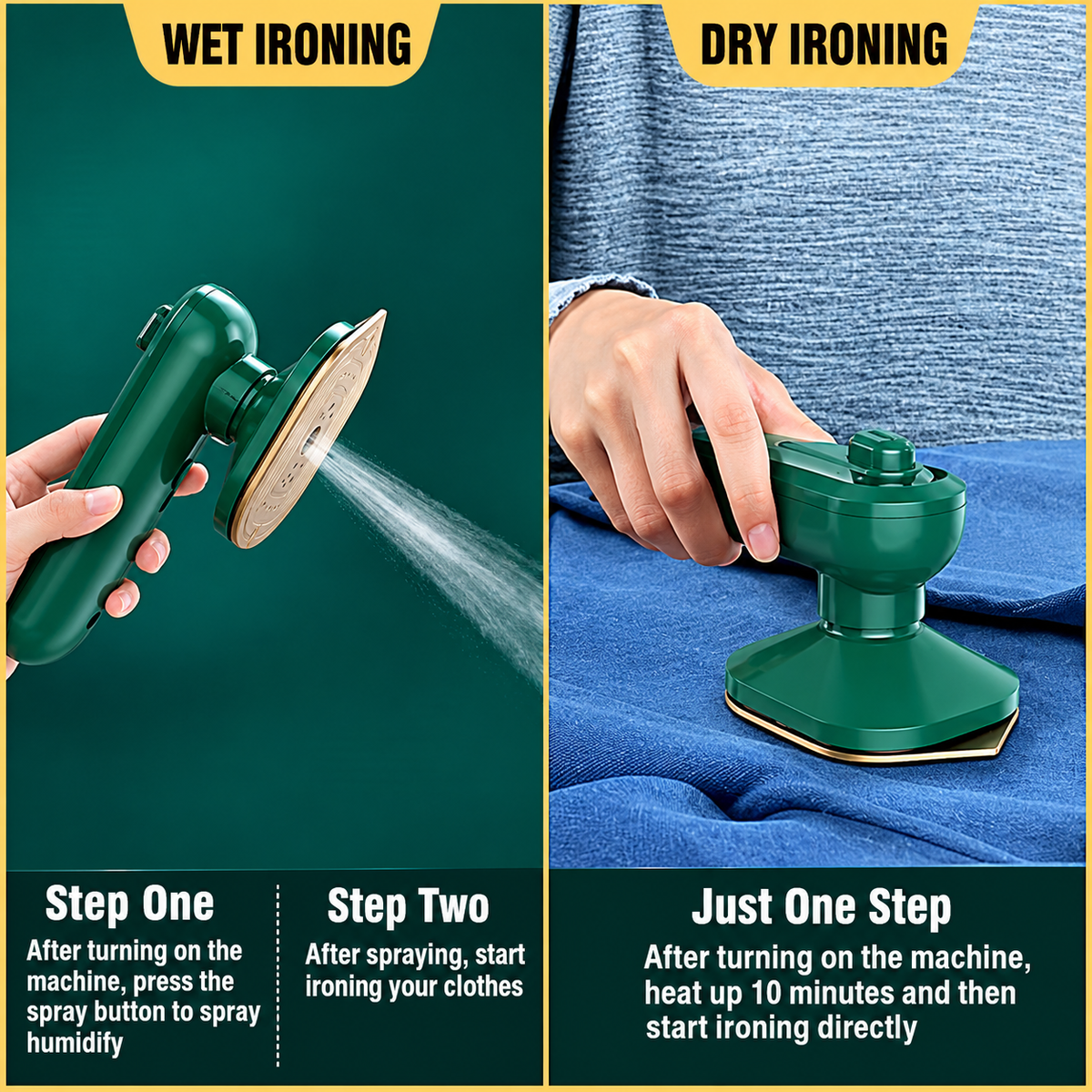 Portable Steam Iron | Mini Travel Iron with Spray