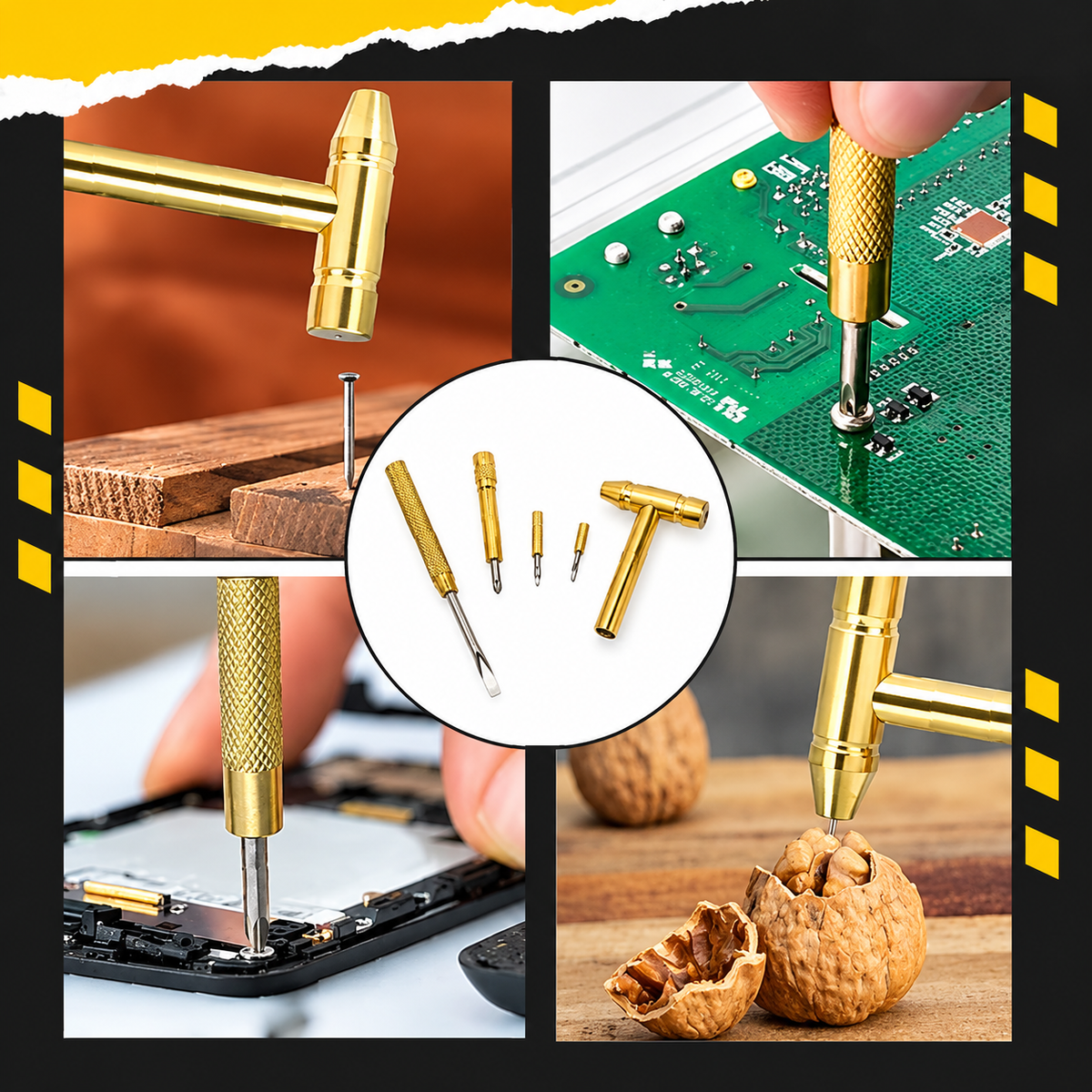 5-in-1 Mini Hammer & Screwdriver Set | Compact Hand Tools