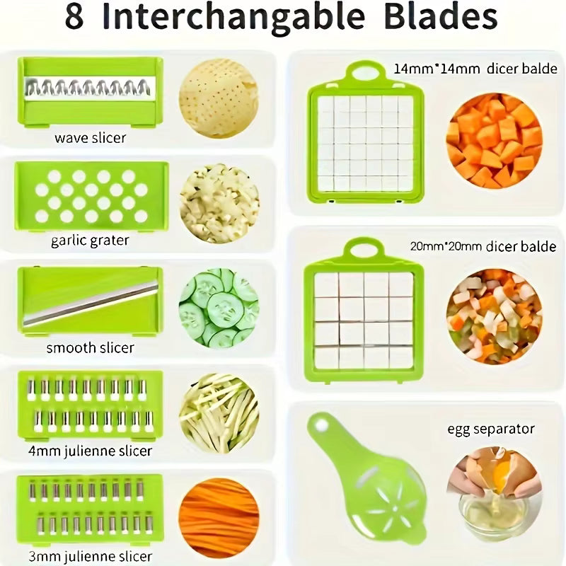 16-in-1 Vegetable Chopper | Multi-Functional Dicer & Slicer with Container
