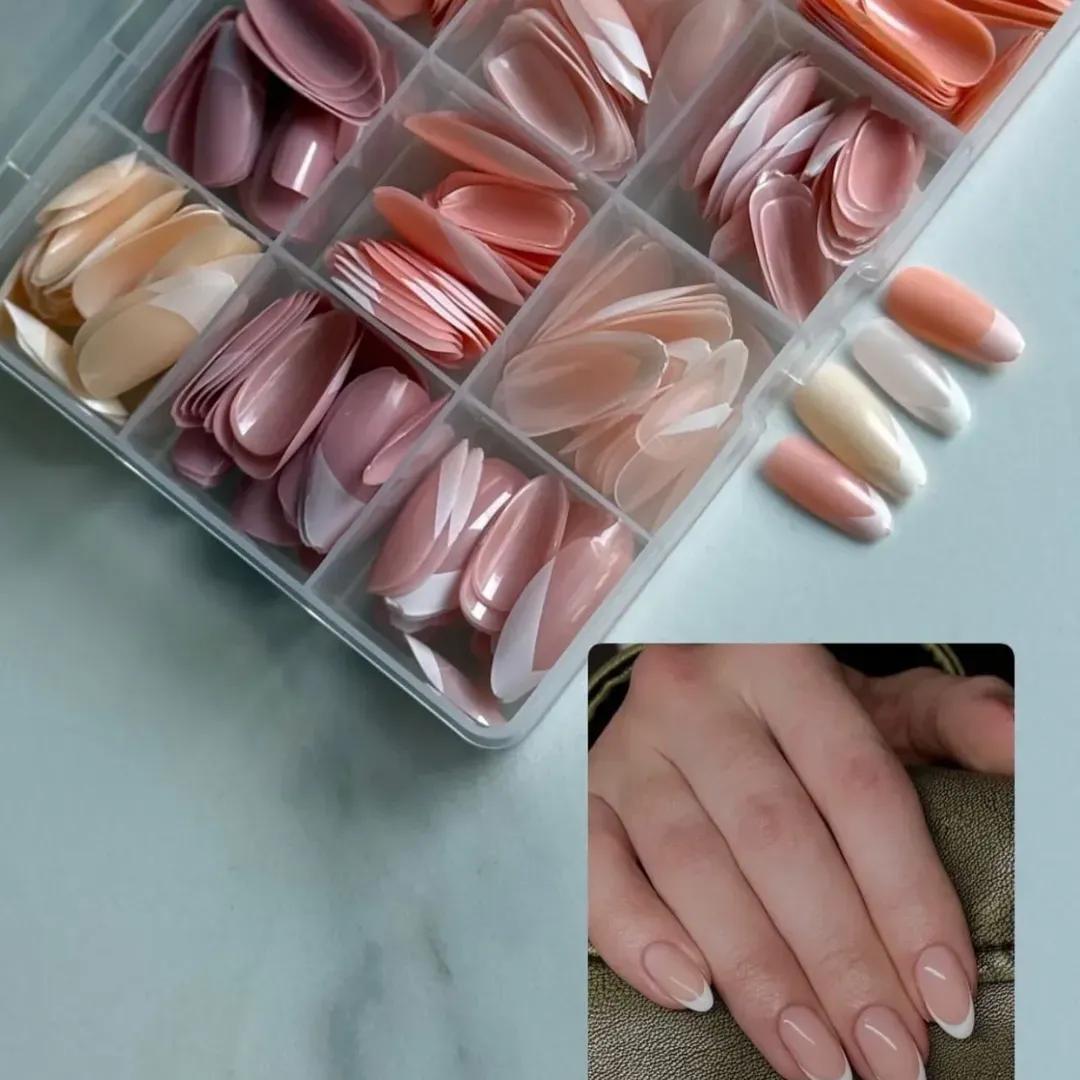 144 Pcs False Nails Set | Multicolor Press-On Nails with Nail Glue