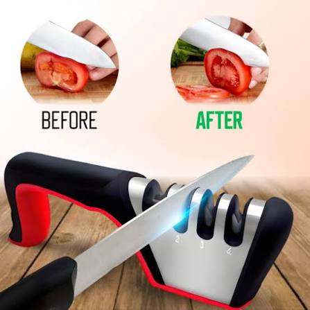 3-Stage Kitchen Knife Sharpener | Manual Blade Sharpening Tool