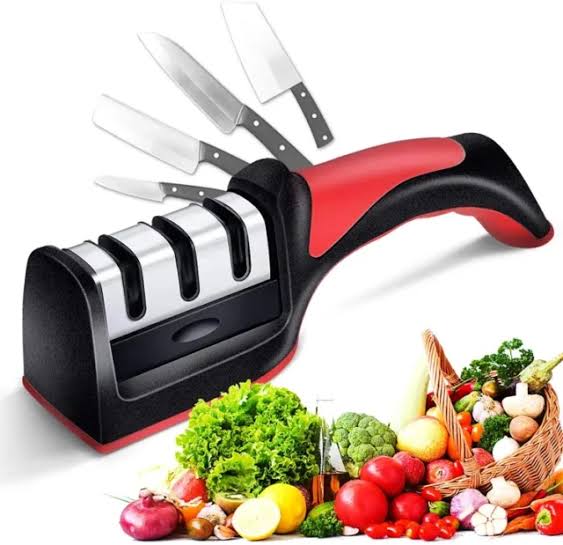 3-Stage Kitchen Knife Sharpener | Manual Blade Sharpening Tool