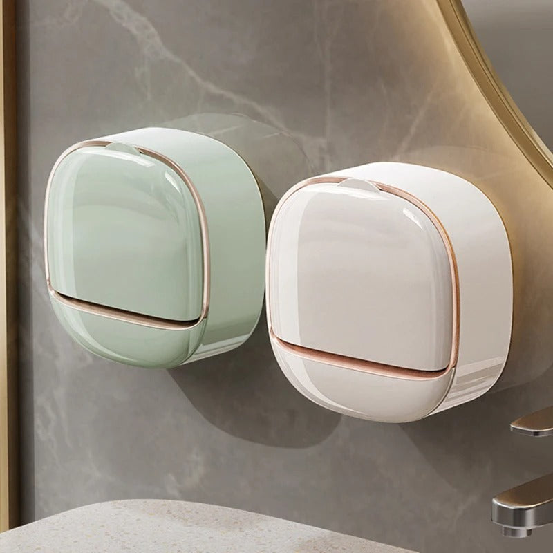 Wall-Mounted Soap Holder | Flip-Cover Bathroom Soap Dish
