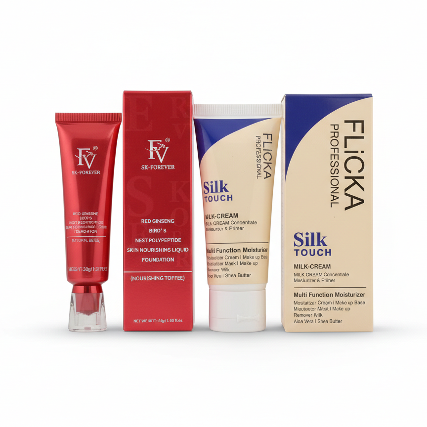 Flicka 2-in-1 Makeup Combo | Primer 60G + Ivory Foundation 30G
