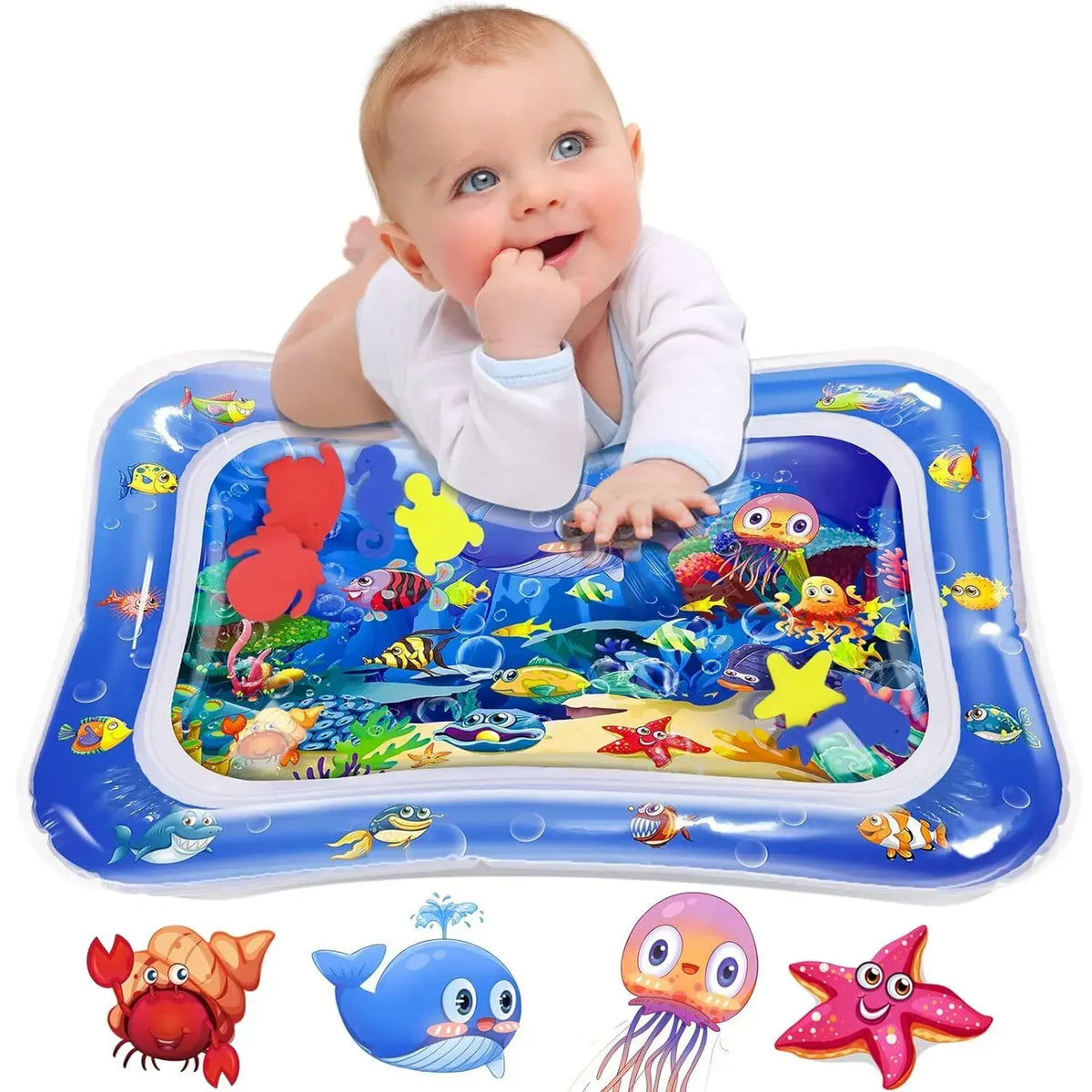 Inflatable Water Play Mat | Baby Tummy Time Sensory Toy