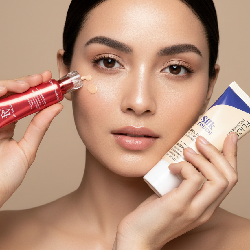 Flicka 2-in-1 Makeup Combo | Primer 60G + Ivory Foundation 30G