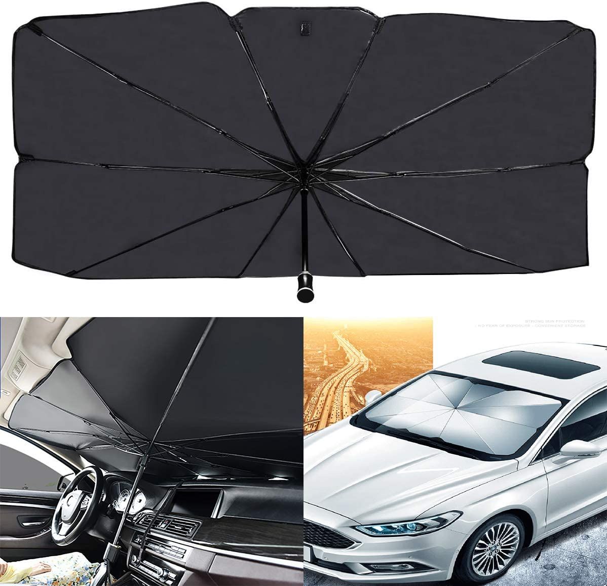 Car Windshield Sun Shade Umbrella | Foldable UV & Heat Protection