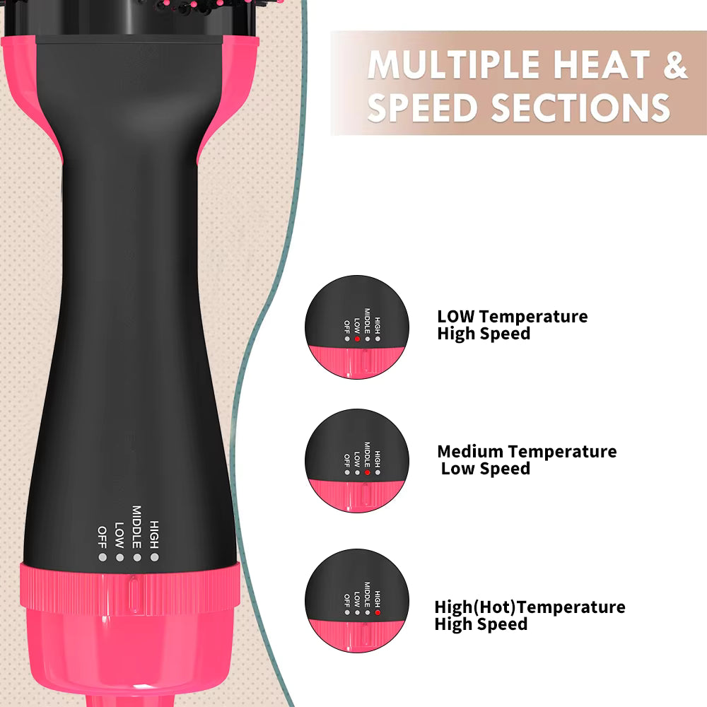 3-in-1 Hot Air Hair Brush | Dryer, Straightener & Curler