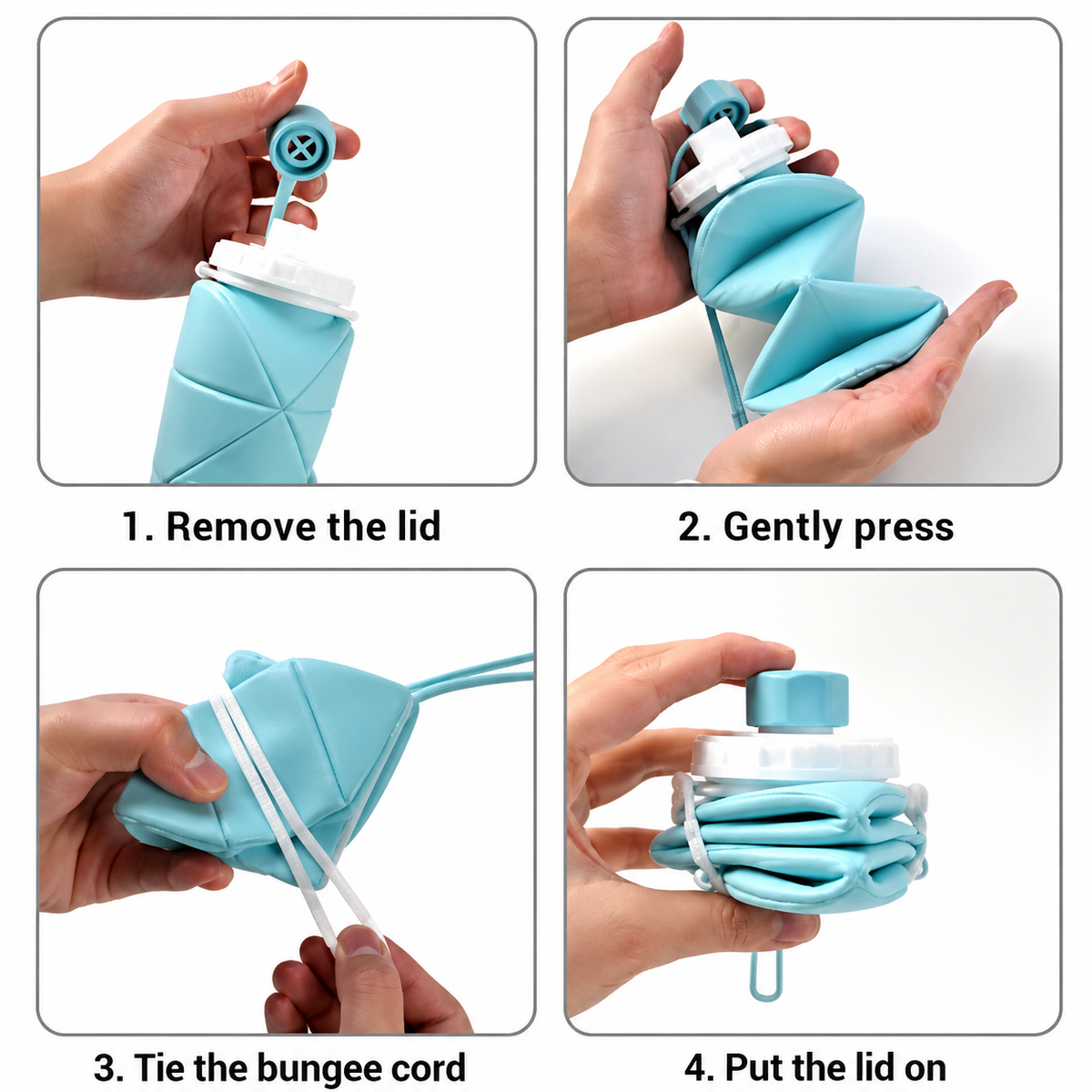600ML Silicone Folding Bottle | Foldable Travel Water Bottle
