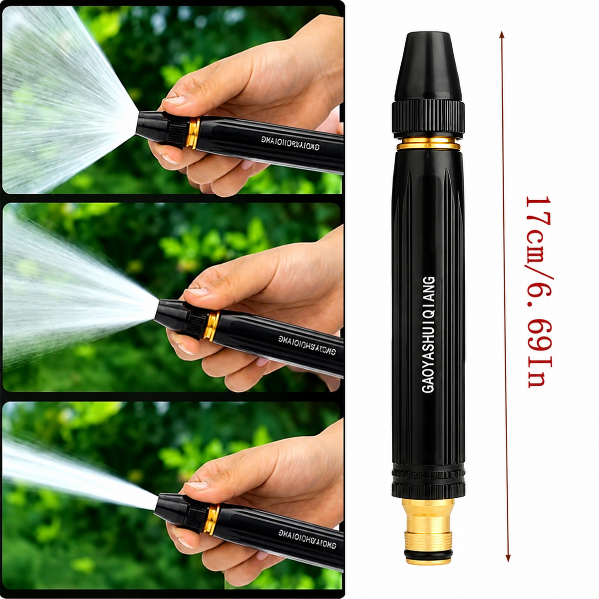 High-Pressure Hose Nozzle | Heavy-Duty Water Spray Gun with Stop Switch