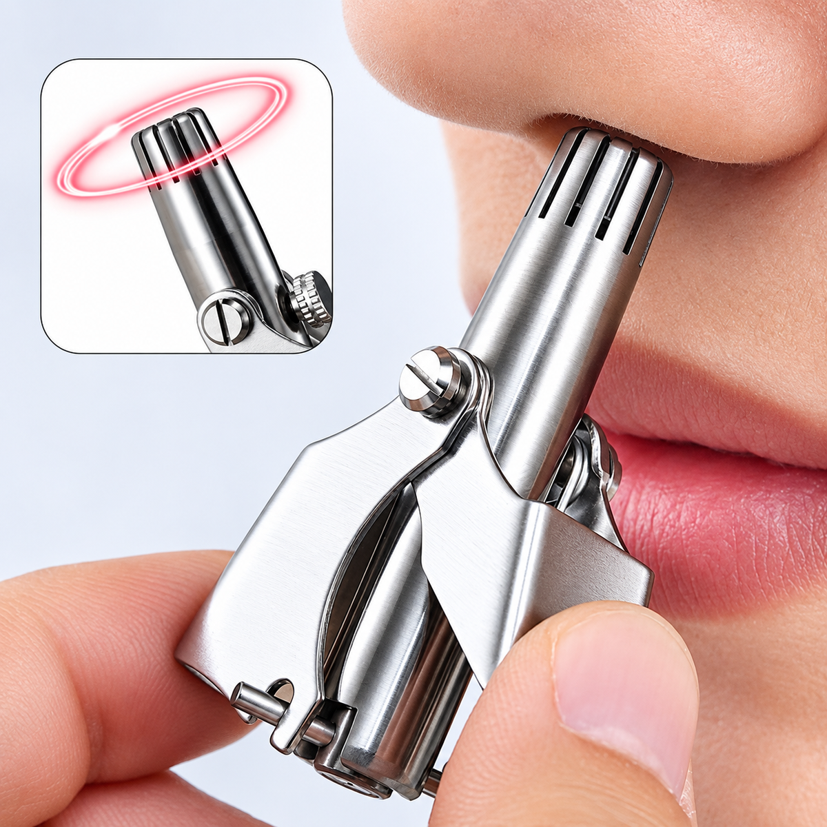 Mini Stainless Steel Nose Hair Trimmer | Manual Grooming Tool