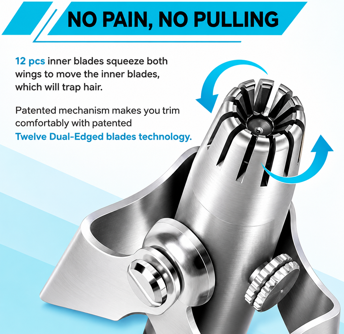 Mini Stainless Steel Nose Hair Trimmer | Manual Grooming Tool
