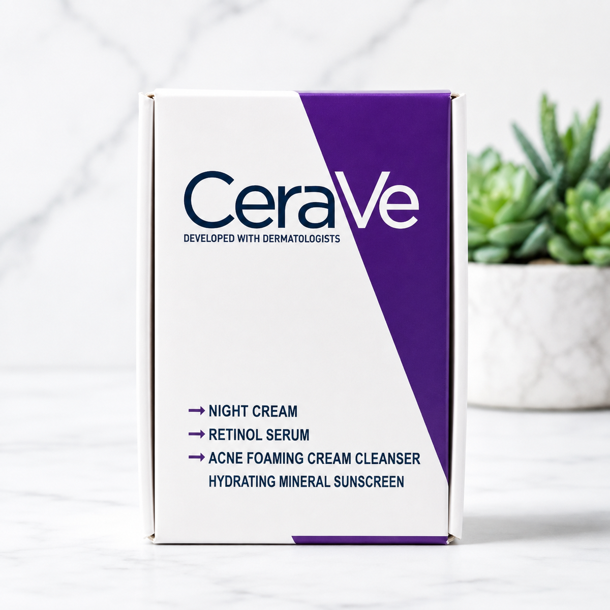 CeraVe 4-in-1 Skincare Kit | Retinol, Cleanser, Night Cream & Sunscreen