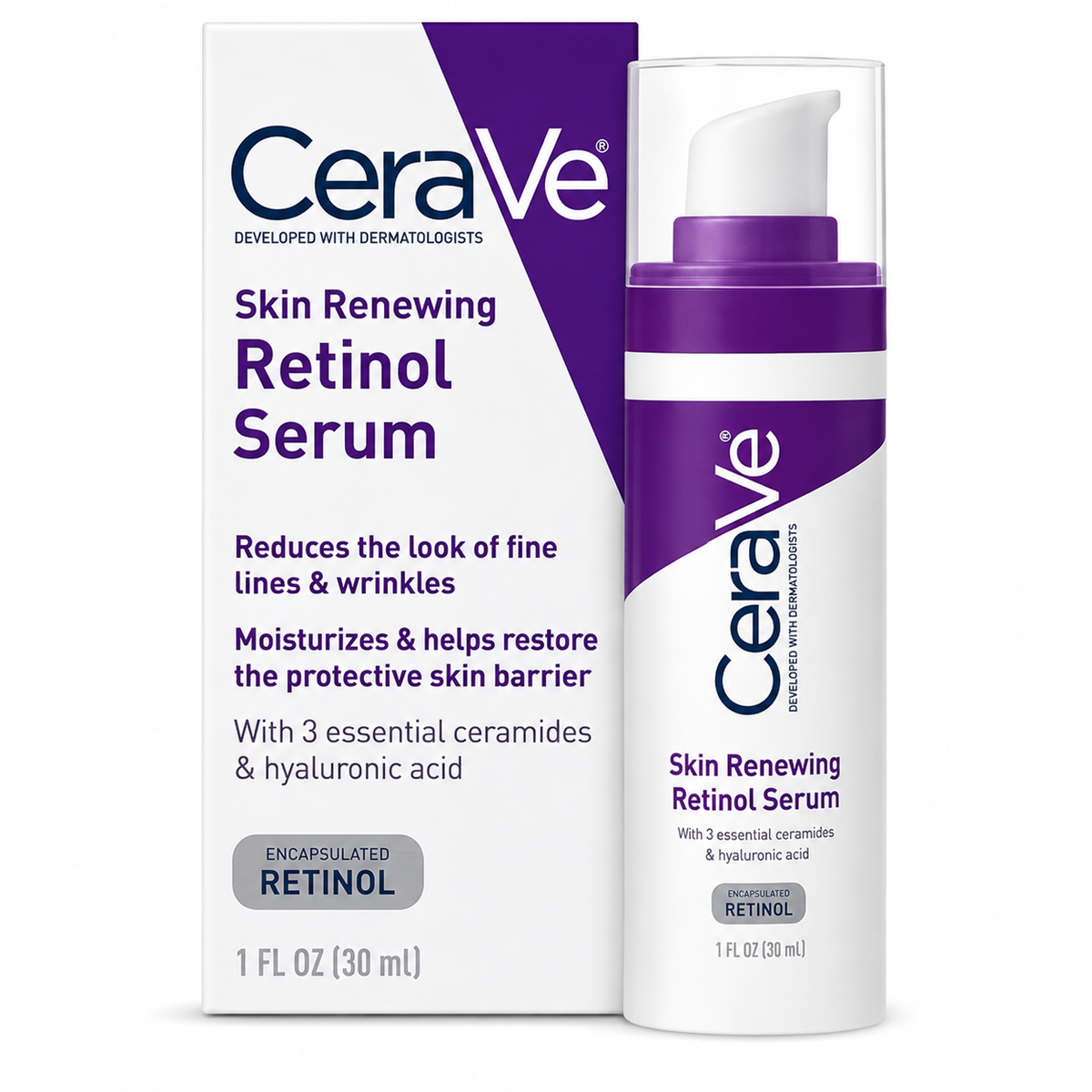 CeraVe 4-in-1 Skincare Kit | Retinol, Cleanser, Night Cream & Sunscreen