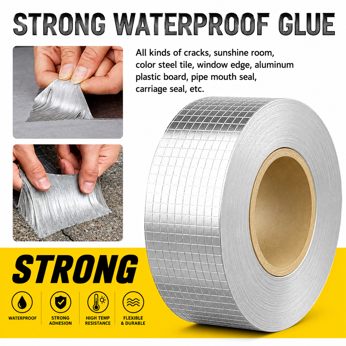 Heavy Duty Aluminum Foil Butyl Waterproof Repair Tape
