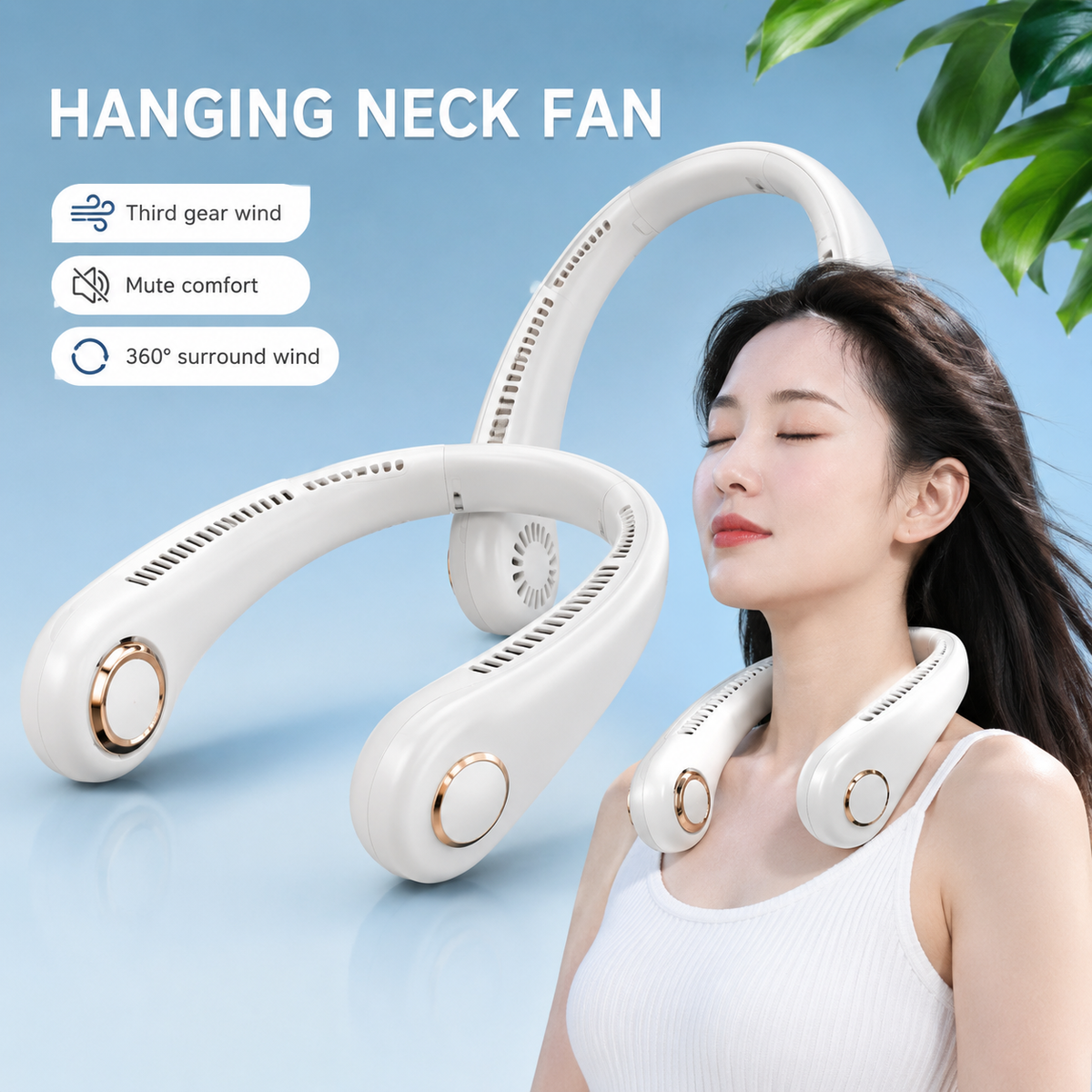 Portable Neck Fan | USB Rechargeable Bladeless Personal Fan