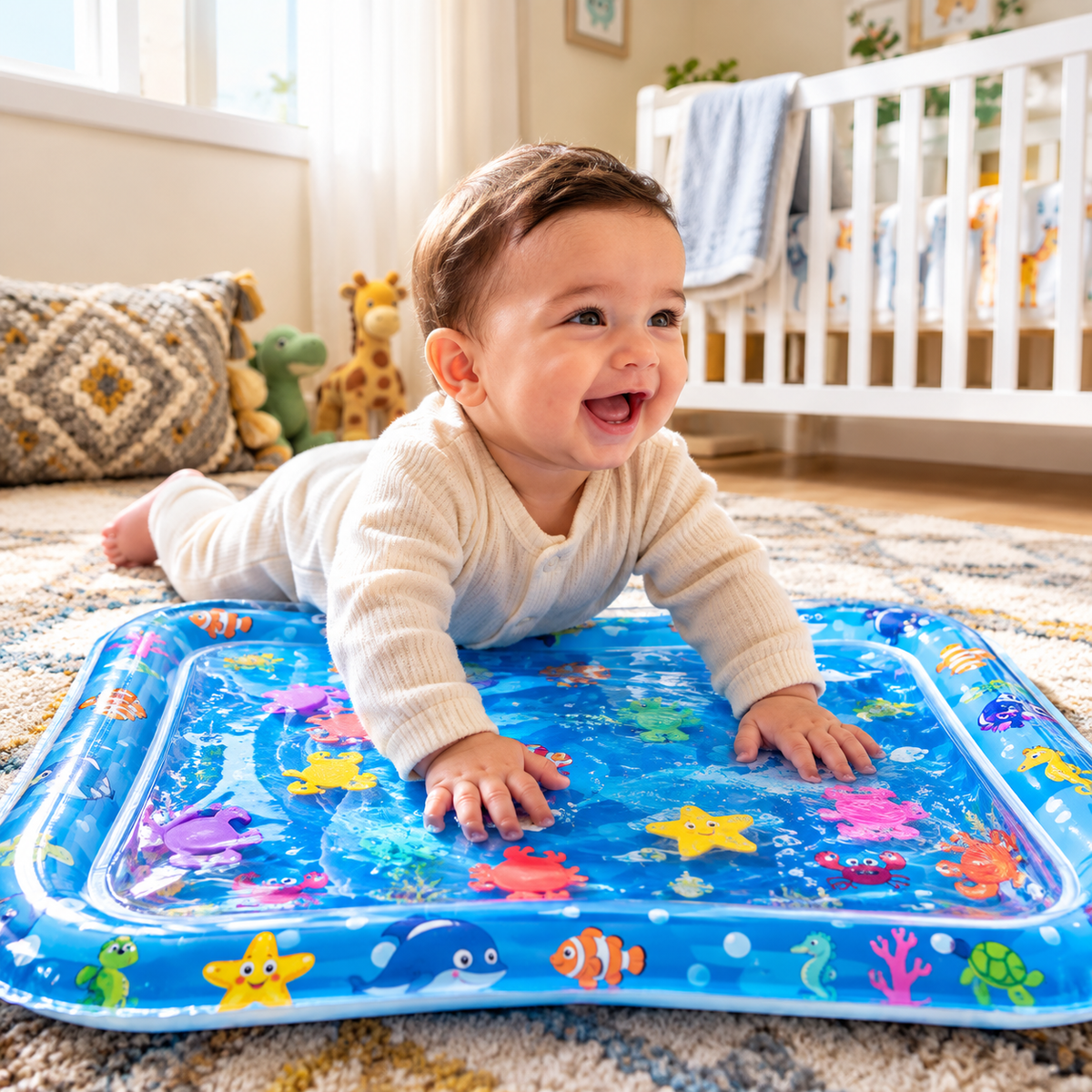 Inflatable Water Play Mat | Baby Tummy Time Sensory Toy