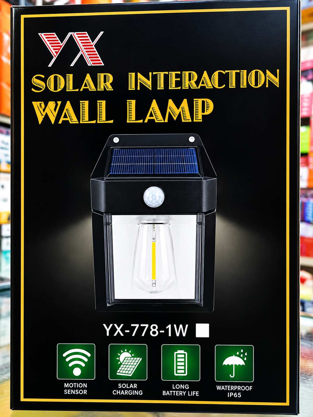 Solar Motion Sensor Wall Lamp | YX-778-1W Waterproof LED
