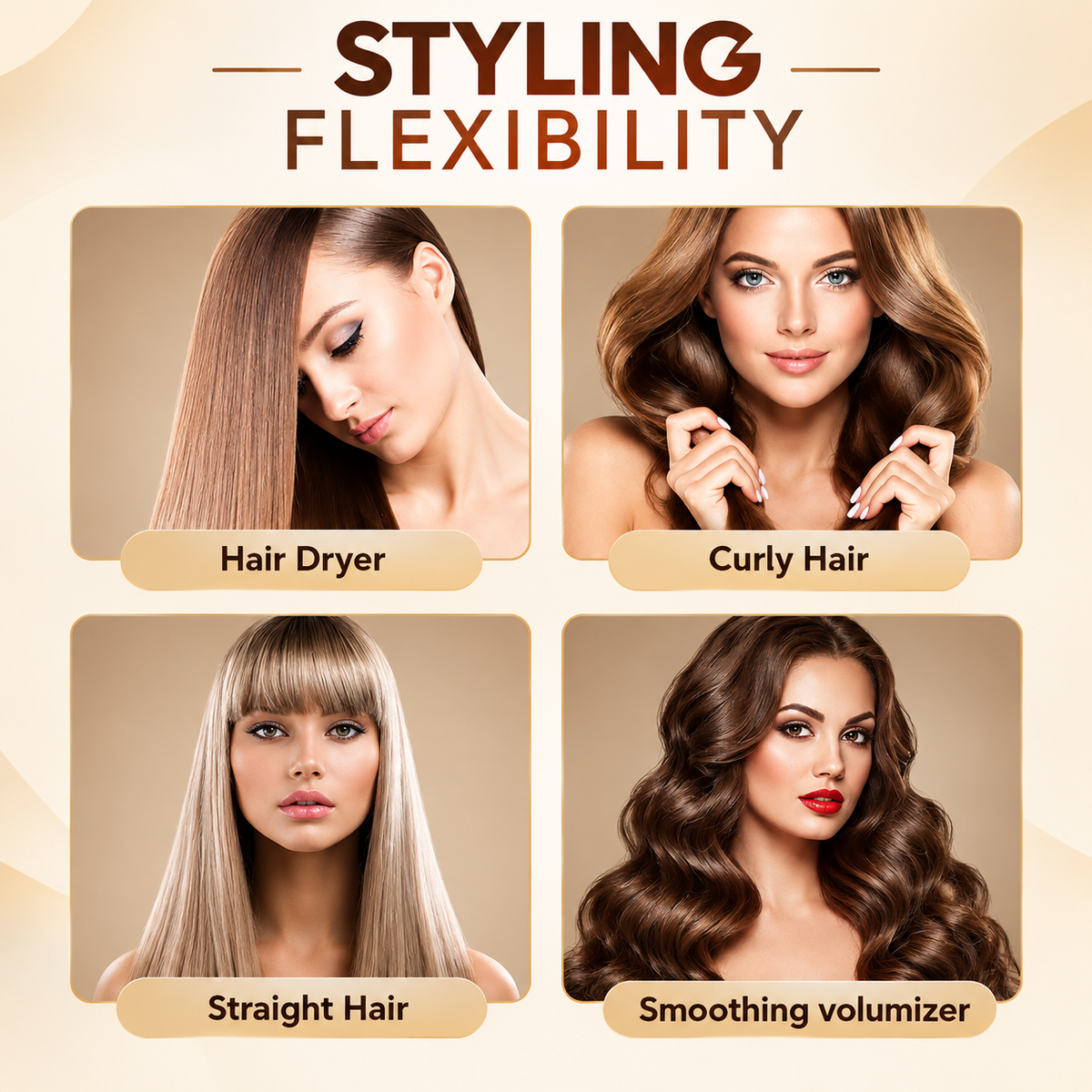 3-in-1 Hot Air Hair Brush | Dryer, Straightener & Curler