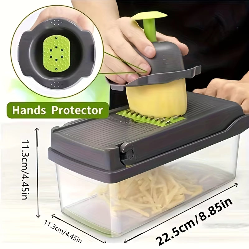 16-in-1 Vegetable Chopper | Multi-Functional Dicer & Slicer with Container