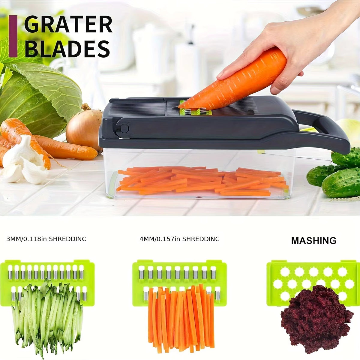 16-in-1 Vegetable Chopper | Multi-Functional Dicer & Slicer with Container