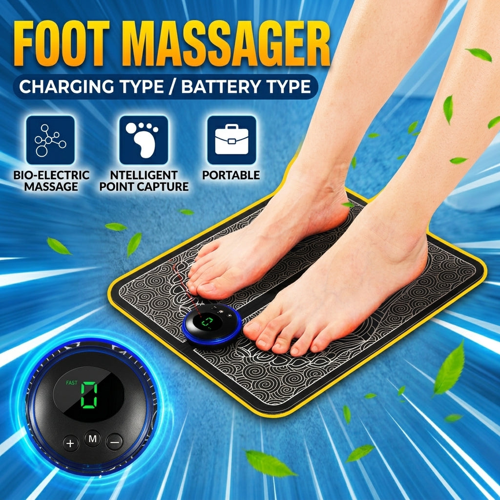 EMS Foot Massager Mat | 9 Intensity Levels & 6 Modes