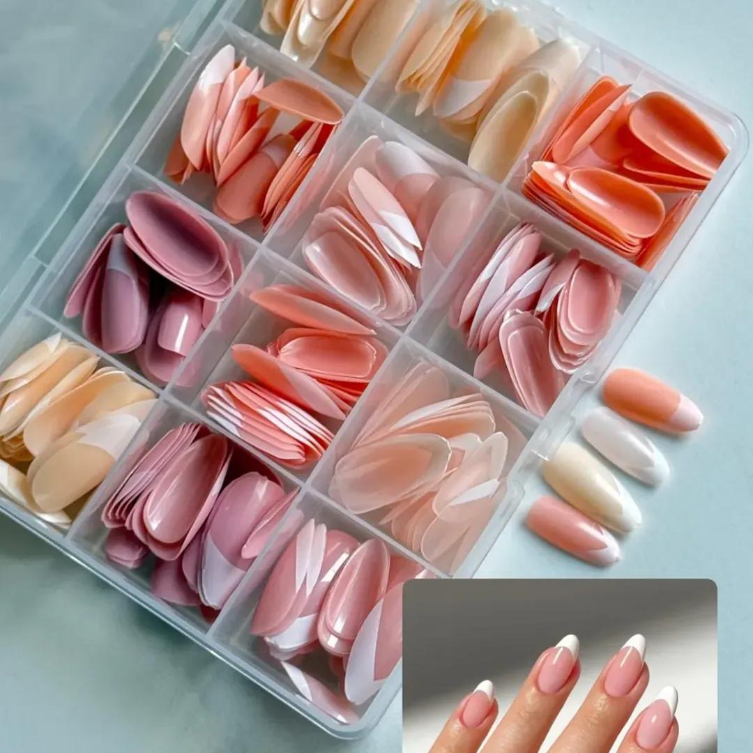 144 Pcs False Nails Set | Multicolor Press-On Nails with Nail Glue