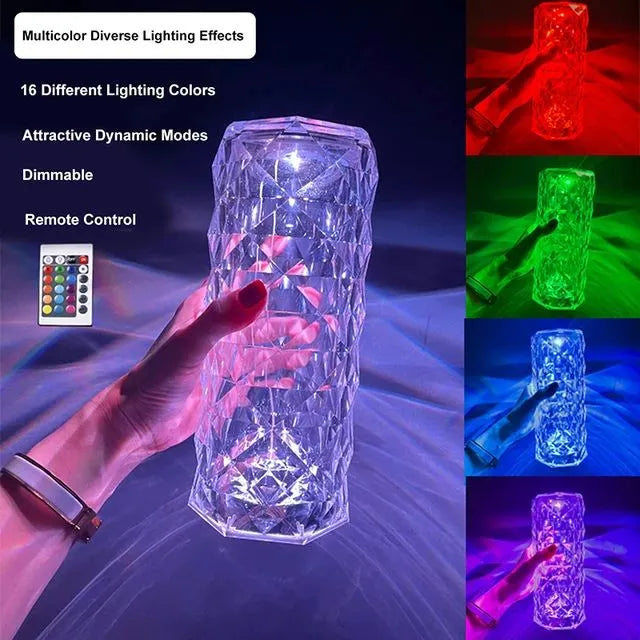 Rechargeable Rose Diamond Table Lamp | 16 RGB Colours